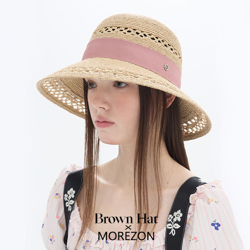 MOREZON【Brown hat Jemma Wide Straw Hat】26春夏新款镂空草帽