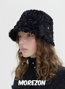 MOREZON【Brown hat Appliqué Bucket Hat】秋冬潮人短檐渔夫帽