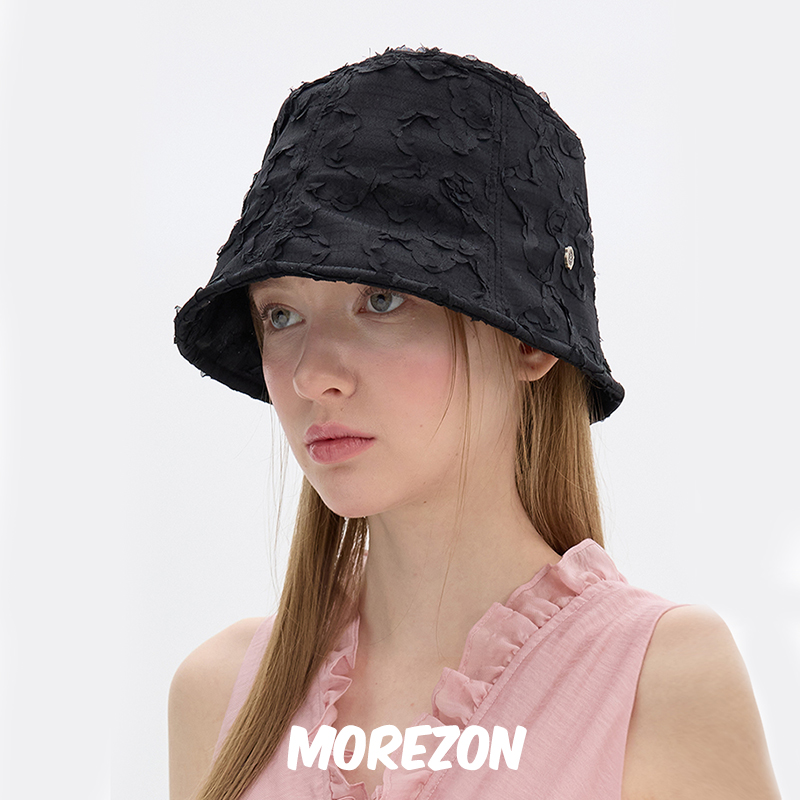 MOREZON【Brown hat Petit Bucket Hat】25SS潮人休闲花朵渔夫帽