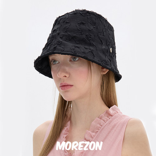 MOREZON【Brown hat Petit Bucket Hat】25SS潮人休闲花朵渔夫帽