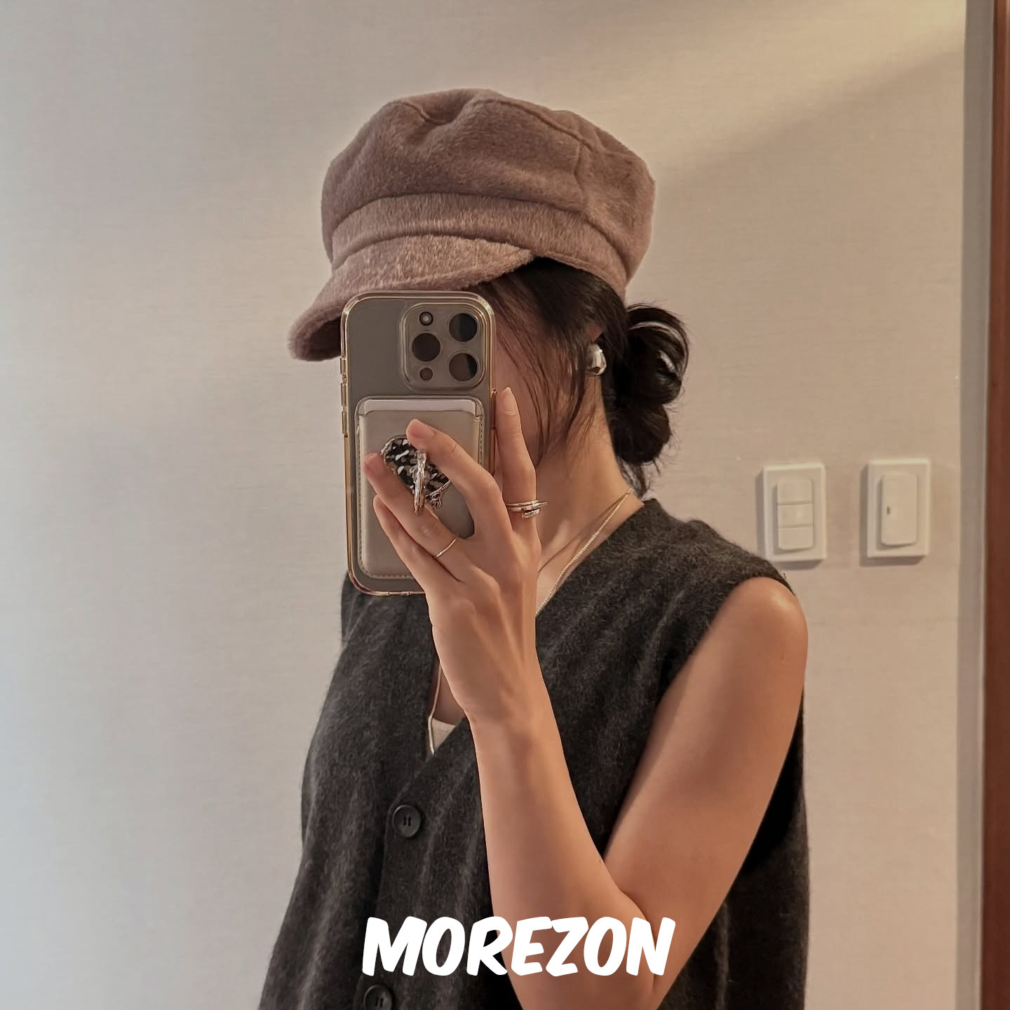 MOREZON【AWESOME NEEDS MODS CAP】秋冬潮人百搭精致平顶报童帽