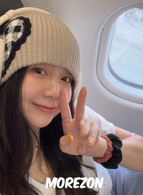 MOREZON【Brown hat Tricot Heart Beanie】秋冬针织爱心毛线帽子