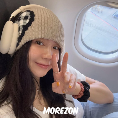 MOREZON【Brown hat Tricot Heart Beanie】秋冬针织爱心毛线帽子