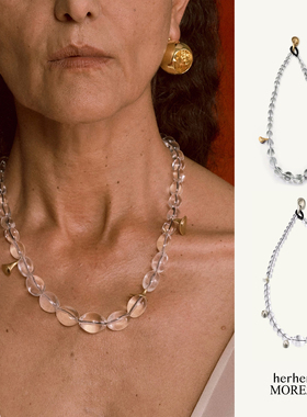 MOREZON【herherlin】25aw新款小众潮人个性白水晶金角铃串珠项链