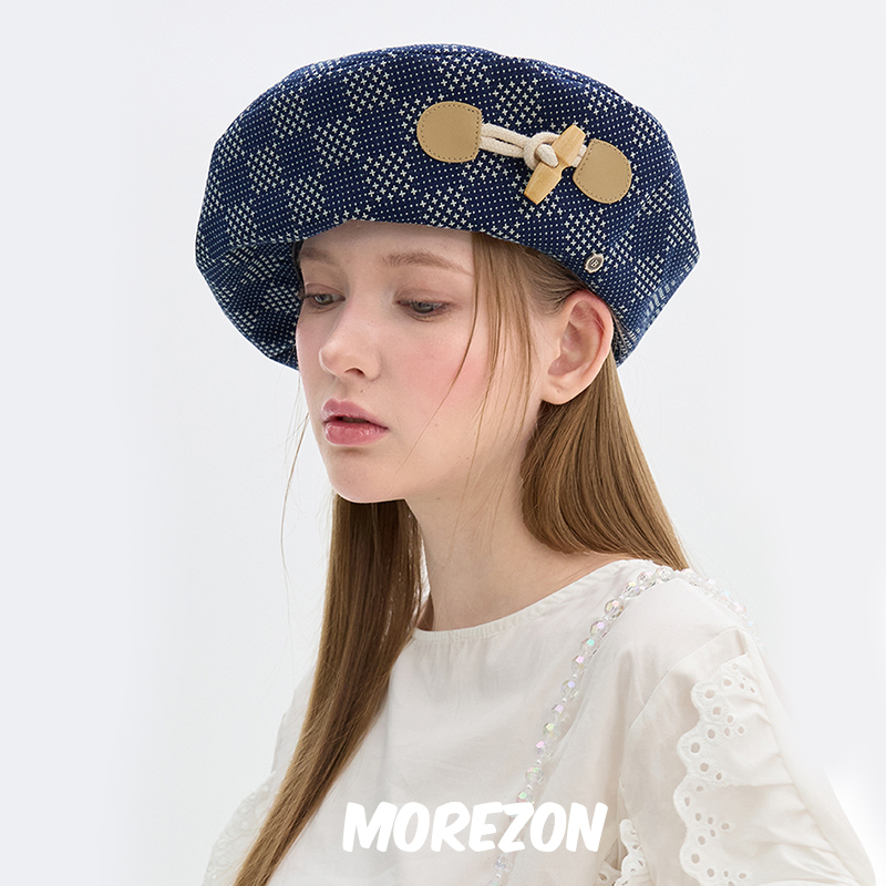 MOREZON【Brown hat Toggle Beret】25SS潮人休闲百搭纽扣贝雷帽