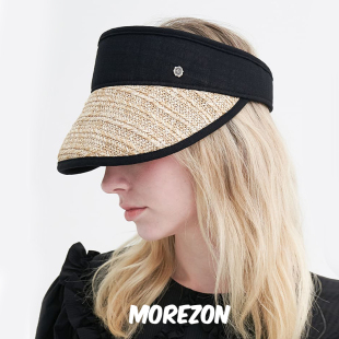 Sun Straw hat MOREZON Visor Brown 24春夏百搭草编拼接空顶帽