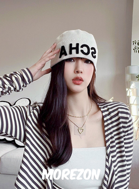 MOREZON【SCHA LOGO】德国潮牌春夏小众字母LOGO潮人百搭针织帽子