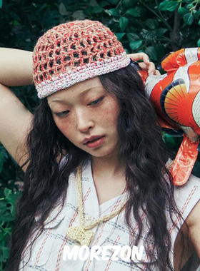 MOREZON【MISU A BARBE FIN BEANIE】25SS设计师手钩拼色包头帽子