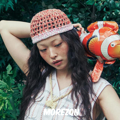 MOREZON【MISU A BARBE FIN BEANIE】25SS设计师手钩拼色包头帽子