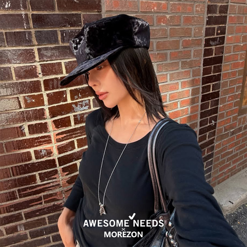 MOREZON【AWESOME NEEDS CLASSIC NEWSBOY CAP】26秋冬新款平顶帽