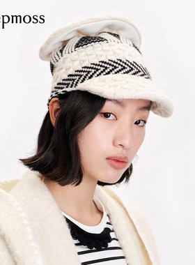 MOREZON【deepmoss】设计师秋冬新款空气羊毛贝壳纹理圆顶针织帽