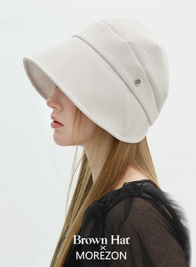 MOREZON【Brown hat Tulip Bonnet Hat】春夏潮人百搭亚麻侍女帽
