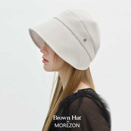 MOREZON【Brown hat Tulip Bonnet Hat】春夏潮人百搭亚麻侍女帽