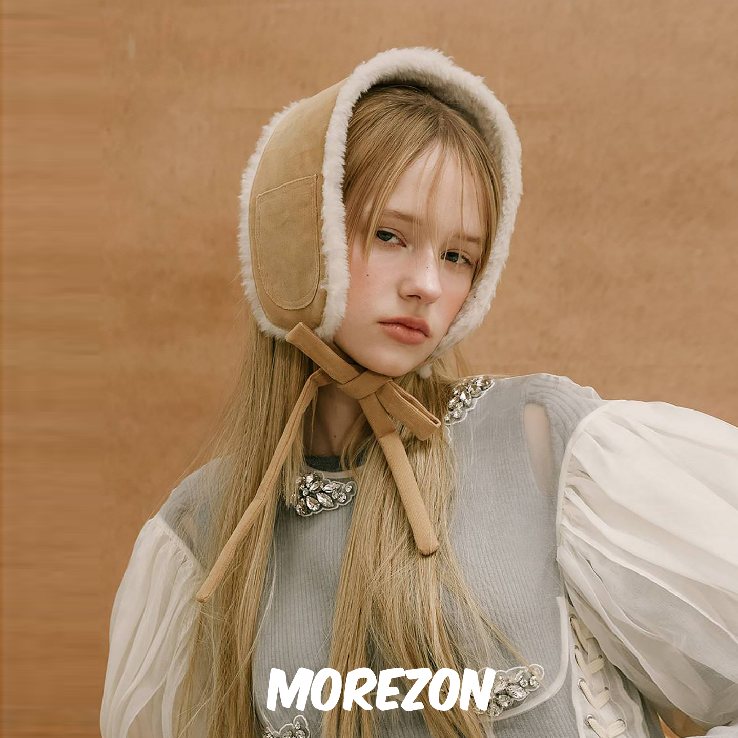 MOREZON【Brown hat Miu Ear Muffler】25AW秋冬百搭宽边耳包头带