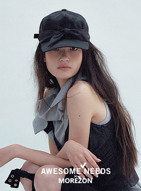 MOREZON【AWESOME NEEDS SIGNATURE CAP】26春夏蝴蝶结棒球帽子女