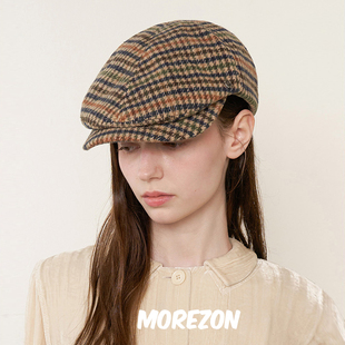 Brown 秋冬经典 hat Donald 百搭千鸟格猎人帽 Classic MOREZON
