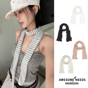 MOREZON【AWESOME NEEDS LONG SCARF】26春夏潮人百搭条纹长围巾