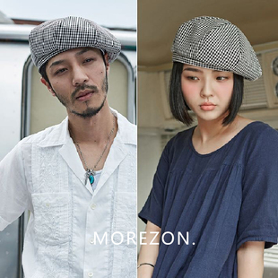 MOREZON【Millionaire Gingham Check】千鸟格纹八角贝雷帽男女