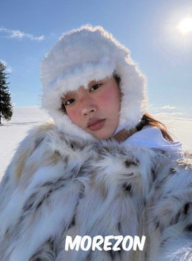 MOREZON【AWESOME NEEDS FUR TRAPPER CAP】秋冬仿皮草护耳帽子女