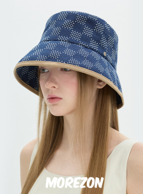 MOREZON【Brown hat Luvre Bucket】25SS潮人休闲棋盘格渔夫帽子