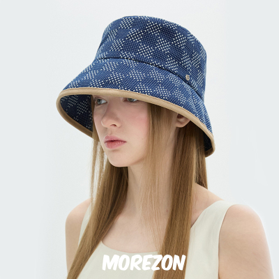 MOREZON【Brown hat Luvre Bucket】25SS潮人休闲棋盘格渔夫帽子