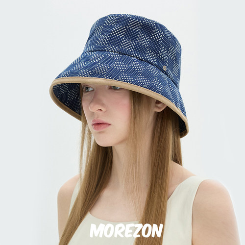 MOREZON【Brown hat Luvre Bucket】25SS潮人休闲棋盘格渔夫帽子