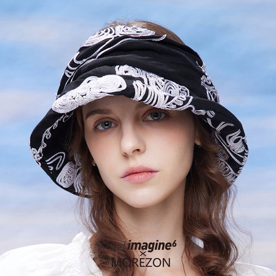 MOREZON【black imagine6】26春夏新款褶皱提花工艺发带空顶帽子