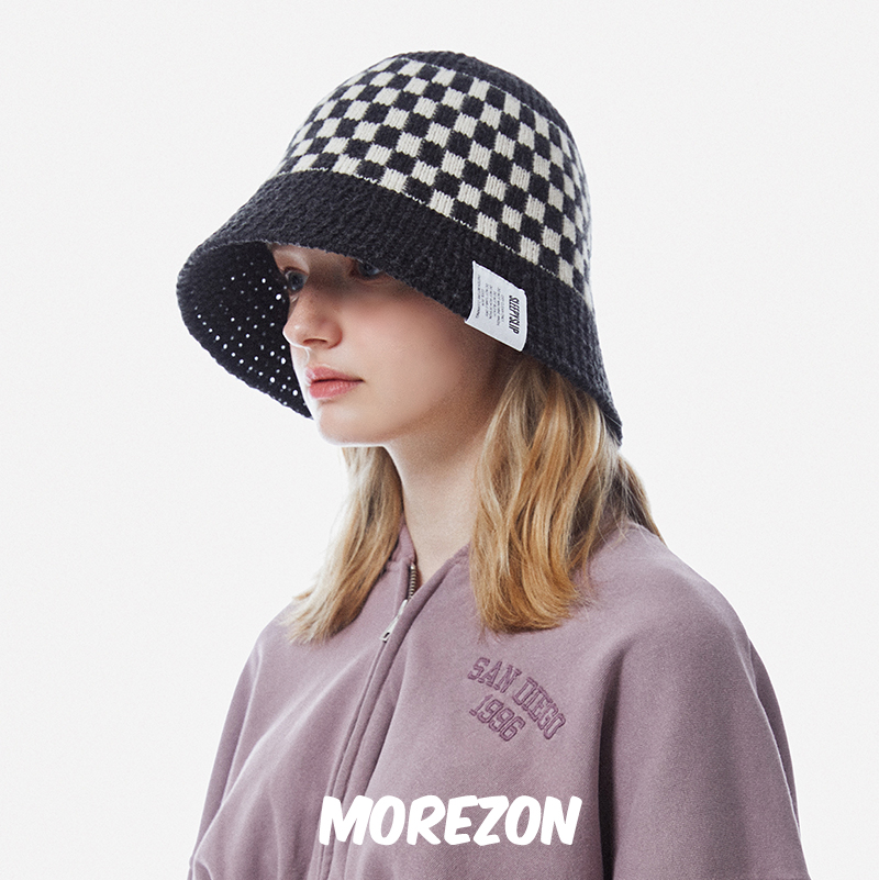 SLEEPYSLIP格子显脸小渔夫帽