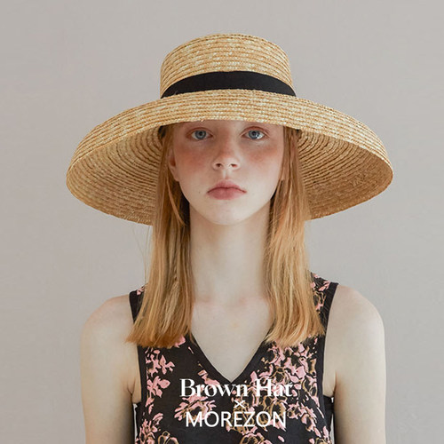 MOREZON【Brown hat Iconic straw hat】春夏潮人精致大檐草帽女