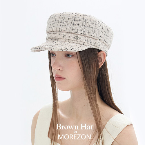 MOREZON【Brown hat Summer Tweed Matroos】26春夏小香风报童帽