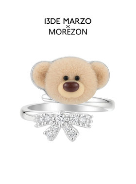 MOREZON【13DE MARZO】26春夏新款潮人可爱蝴蝶结领结小熊头戒指