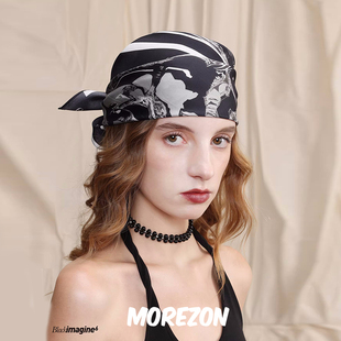 MOREZON【black imagine6】26春夏潮人马年限定黑马真丝丝巾头巾