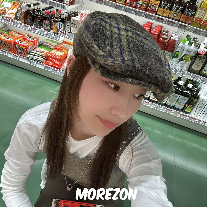 MOREZON【AWESOME NEEDS CLASSIC HUNTING CAP】25AW格纹前进帽子
