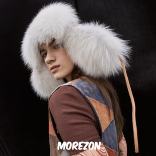 MOREZON【SHINJEO Fox Trapper】潮人狐狸皮草雷锋帽保暖护耳帽子