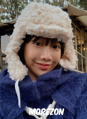 MOREZON【POESIE D'AME CURLY EARFLAP HAT】秋冬可爱护耳帽子女