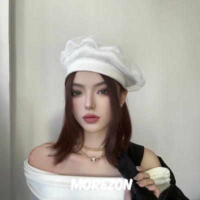 SCHAFLYINGDUCK网纱贝雷帽