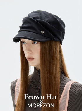 MOREZON【Brown hat Soft Draped Cap】26秋冬新款潮人褶皱报童帽