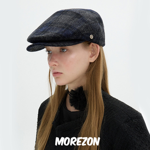 MOREZON【Brown hat Ralph Hunting Cap】秋冬百搭格纹猎人帽子女