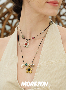 MOREZON【LAZY CIRCLES】24AW新款小众潮人加勒比之花宝藏项链女