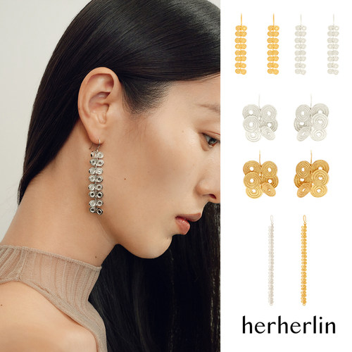 MOREZON【herherlin】25SS新款小众潮人简约精致联珠云纹短耳环女