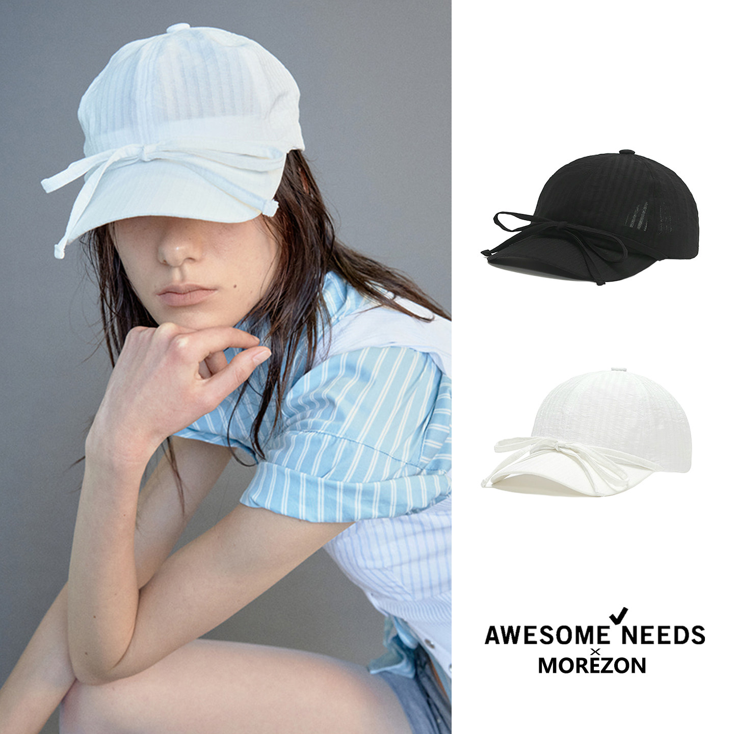 MOREZON【AWESOME NEEDS BASIC BALL CAP】26春夏蝴蝶结棒球帽子