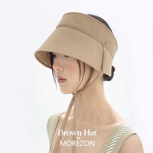 MOREZON【Brown hat Tieable Sun Visor】26春夏潮人空顶遮阳帽子