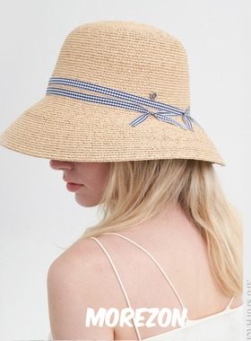 MOREZON【Brown hat Miu sumner wide Hat】24春夏新款草编渔夫帽