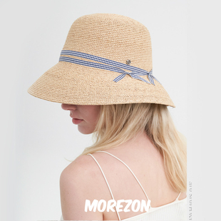 24春夏新款 wide Miu MOREZON 草编渔夫帽 hat Hat sumner Brown