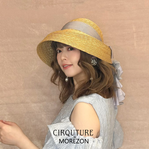 MOREZON【CIRQUTURE AUDREY ROSE】日本26春夏玫瑰系带大檐遮阳帽