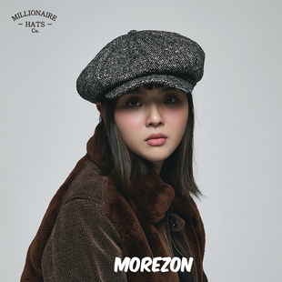 MOREZON【Millionaire WoolTweed】英伦粗花呢八角报童帽男女百搭