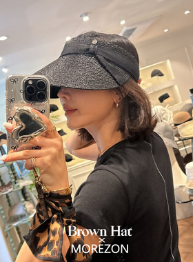 MOREZON【Brown hat Lowena Sun Visor】26春夏草编空顶遮阳帽子