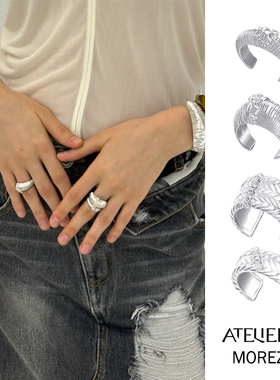 MOREZON【ATELIERSO】25SS新款小众设计师潮人精致克拉钩纹戒指女