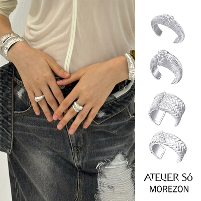 MOREZON【ATELIERSO】25SS新款小众设计师潮人精致克拉钩纹戒指女
