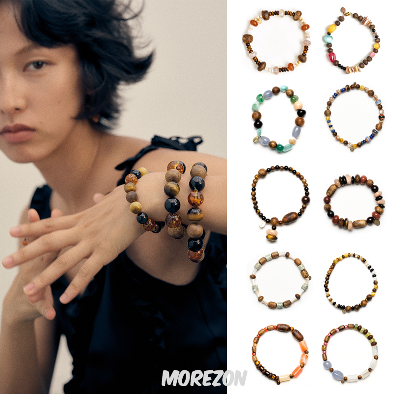 MOREZON【ZIXIU子休】设计师款沉香新中式色彩活力叠搭串珠手链女